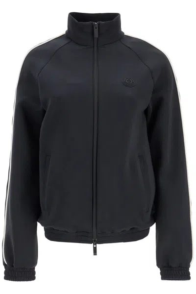 Moncler High-neck Zip-up Sweatshirt For Women In Nero