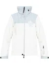 Moncler High Neck Zipped Jacket In White
