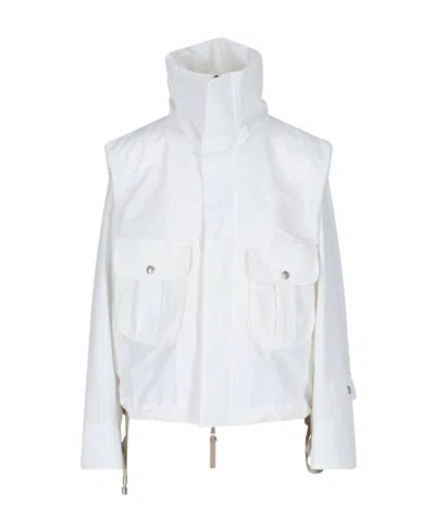 Moncler High-necked Casual Jacket In White