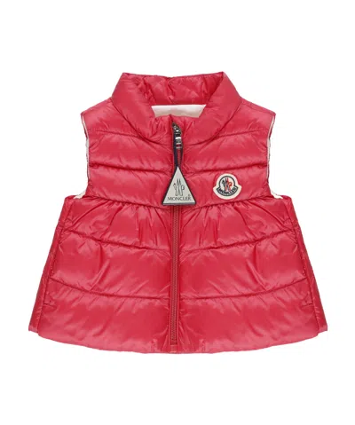 Moncler High-necked Sleeveless Vest In Red