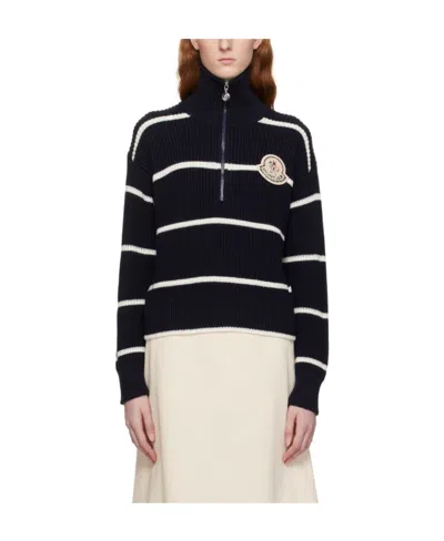 Moncler High-necked Wool Sweater In Black