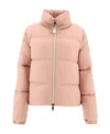 Moncler High-necked Zipper Down Jacket In Pink