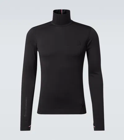 Moncler High Performance Jersey Ski Top In Black