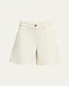 Moncler Gabardine Shorts In Light Beige