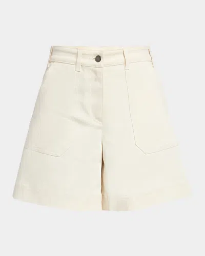 Moncler Logo Patch Mini Shorts In White