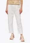 Moncler High-rise Cropped Jeans In White