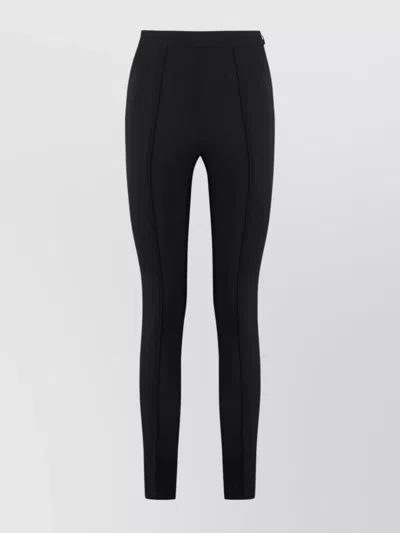 Moncler High-rise Slim Fit Trousers In Stretch Gabardine In Black