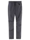 Moncler Dark Grey Polyester Padded Joggers In Gray