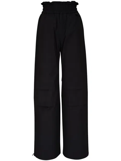 Moncler High-rise Wide-leg Trousers In Black