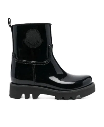 MONCLER MONCLER LOGO PATCH ROUND TOE RAIN BOOTS
