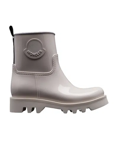 Moncler High-shine Finish Ankle Boots In Gray
