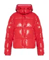 Moncler High-shine Padded Jacket In Red