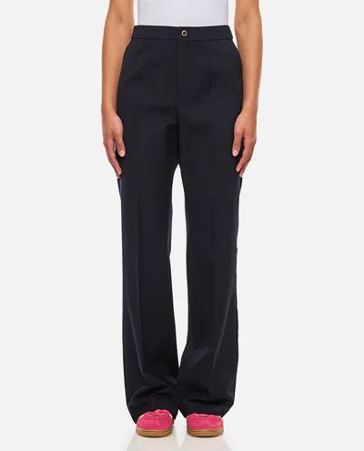 Moncler High Waist Denim Pants In Blue