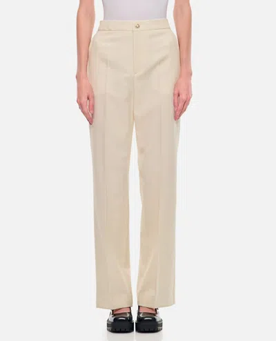 Moncler High Waist Denim Pants In White