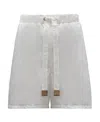 Moncler High-waist Drawstring Shorts In White