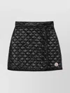Moncler Quilted Black Skirt With Glossy Finish And Wrap Style In Black