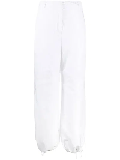 Moncler High-waist Straight-leg Trousers In White