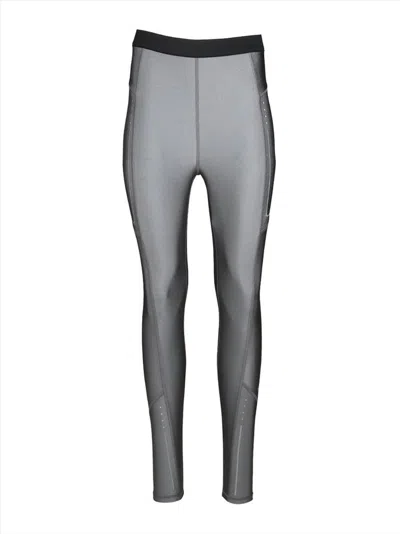 Moncler High Waist Stretched Leggings In Gray