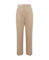 Moncler High-waist Tapered Trousers In Nude