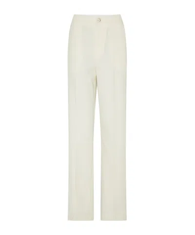 Moncler High-waisted Casual Pants In White