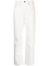 Moncler High-waisted Flared Jeans In White