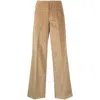 Moncler Brand-tab Patch-pocket Wide-leg Mid-rise Stretch-cotton Trousers In Brown