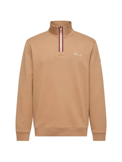 Moncler High-neck Sweatshirt In Neutral