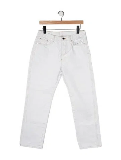 Pre-owned Moncler High-rise Straight Leg Jeans In White