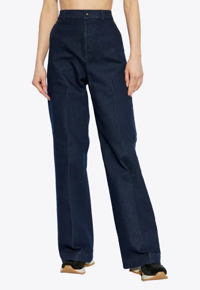 Moncler High-rise Straight-leg Jeans In Blue