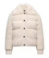 Moncler Hillehorn Alpaca Blend Short Down Jacket In Neutral