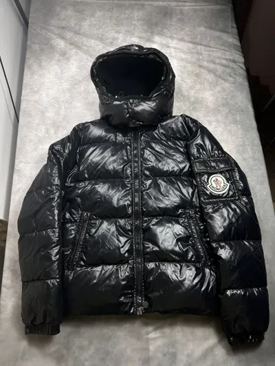 Pre-owned Moncler Himalaya Down Jacket - Size 4 Big Logo ) In Black