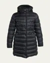Moncler Hirma Lightweight Long Puffer Coat In Black