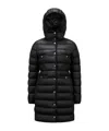 Moncler Hirma Long Down Jacket Black In Black