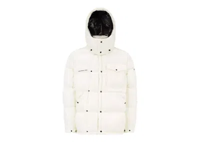 Pre-owned Moncler Hiroshi Fujiwara X Fragment Anthemium Short Down Jacket In Silk White
