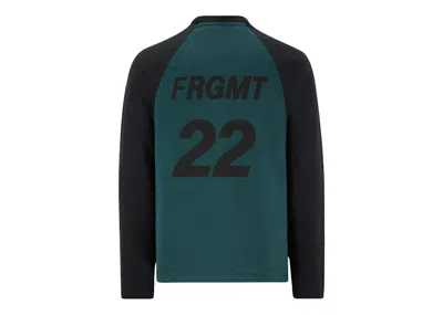 Pre-owned Moncler Hiroshi Fujiwara X Fragment Logo Long Sleeve T-shirt In Dark Green