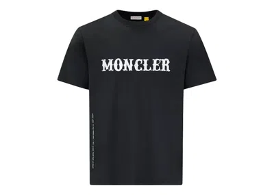 Pre-owned Moncler Hiroshi Fujiwara X Fragment Logo T-shirt In Black