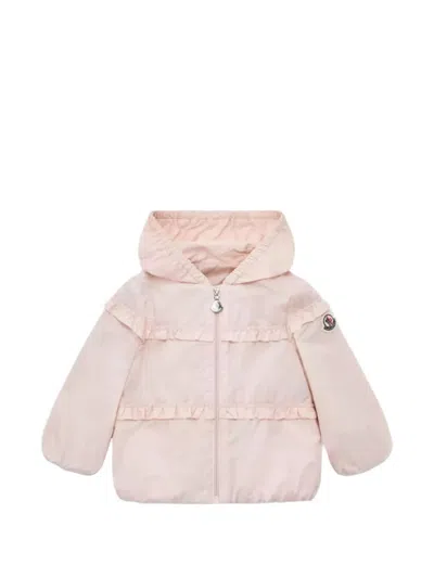 Moncler Babies' Hiti Ruffled Hooded Jacket In Pink