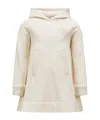Moncler Hoded Crystal Logo Dress In Nude