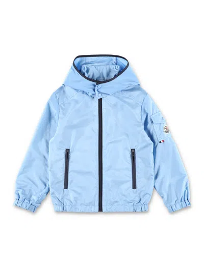Moncler Hooded Banu Rain Jacket In Blue