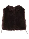 Moncler Bib Sleeveless Jacket In Brown
