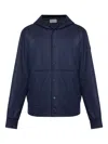 Moncler Hooded Button-fastening Sweater In Blue