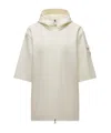 Moncler Cape En Laine Zippée À Capuche In White
