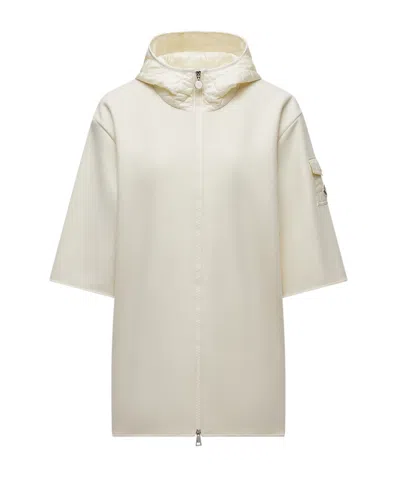 Moncler Hooded Cape In White