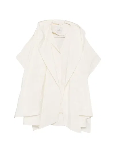 Moncler Hooded Cape In White