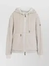 Moncler Hooded Cardigan Featuring Front Pockets In White