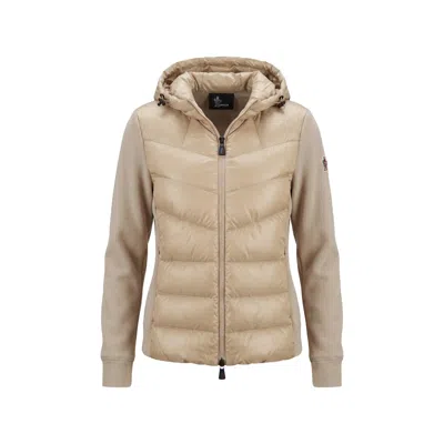 Moncler Hooded Cardigan In Neutral