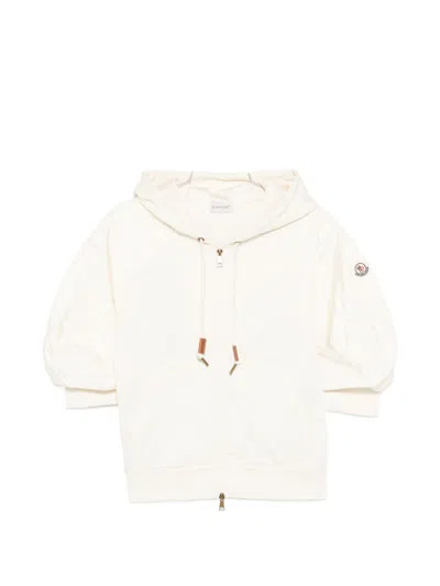 Moncler Hooded Cardigan In White