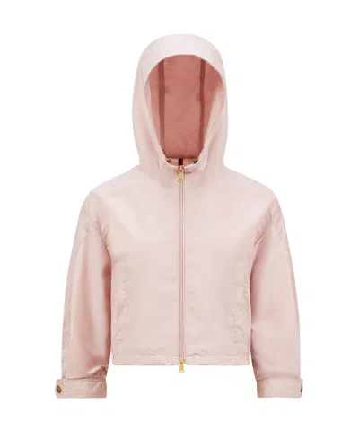 Moncler Hooded Casual Jacket In Pink