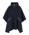 Moncler Front-pocket Hooded Cape In Blue