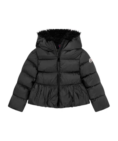 Moncler Hooded Cotton Jacket In Blue